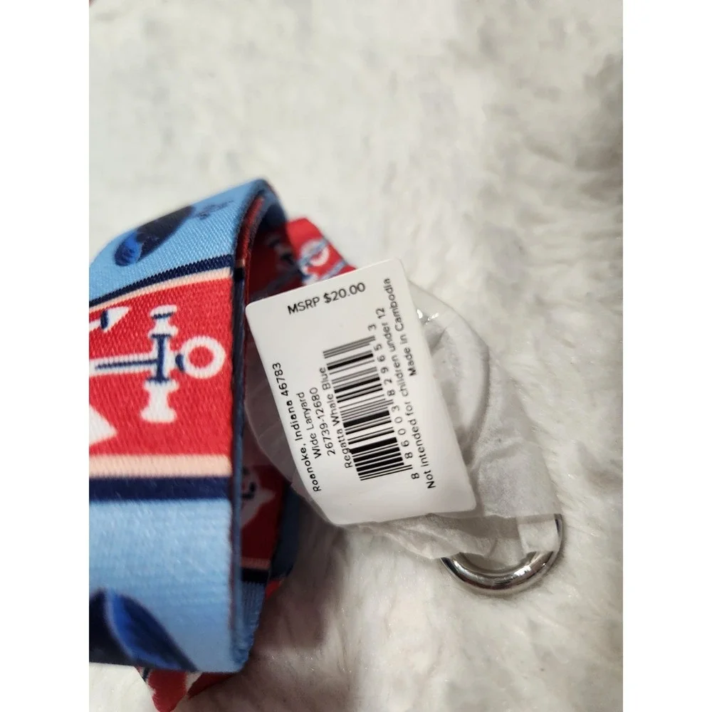 Vera Bradley Wide Lanyard Regatta Whale Blue Anchor Nautical NWT